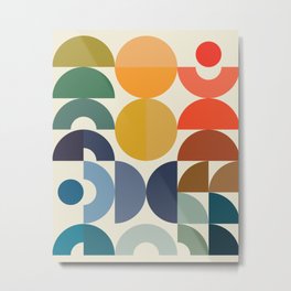 Luna Metal Print | Simple, Colorful, Circle, Retro, Curated, Graphicdesign, Rainbow, Curve, Abstract, Bold 