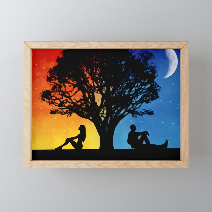 2 Worlds 1 Love Framed Mini Art Print