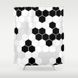 Honeycomb Pattern | Black and White Design | Minimalism Shower Curtain