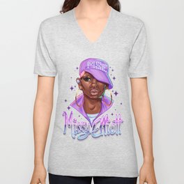 Missy Elliot V Neck T Shirt | People, Digital, Illustration, Music 
