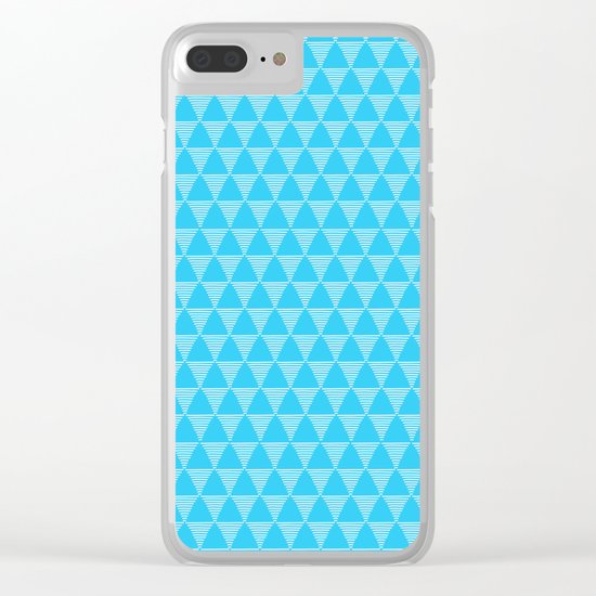 Simple Geometric Triangle Pattern- White on Teal - Mix & Match with Simplicity of life Clear iPhone Case