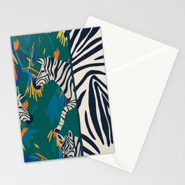Friendly running zebras Stationery Cards