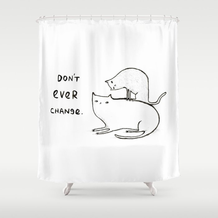 Slightly Threatening Romantic Cat Shower Curtain By Sophiecorrigan