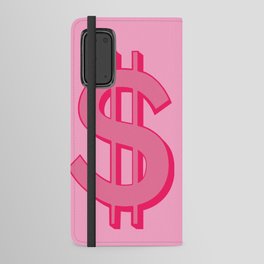 Pink Dollar Sign Symbol - Preppy Aesthetic Decor Android Wallet Case