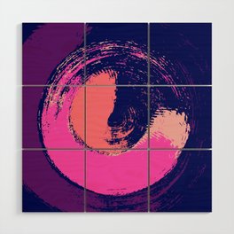 Bottle - Abstract Circle Colorful Swirl Art Design in Pink  Wood Wall Art