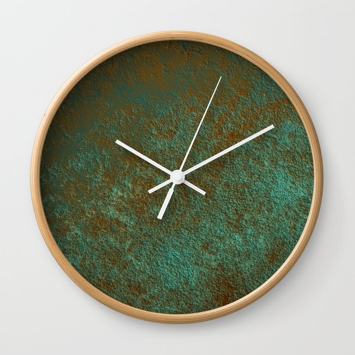 Green Patina Copper rustic decor Wall Clock