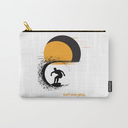 Black sunset surfer on the board Carry-All Pouch