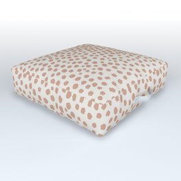 Dots Handrawn - Rose Tan on Alabaster White Outdoor Floor Cushion