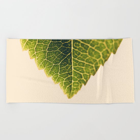 green leaf abstract Beach Towel