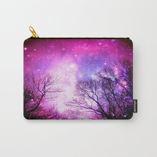 Black Trees Fuchsia Pink Space Carry-All Pouch