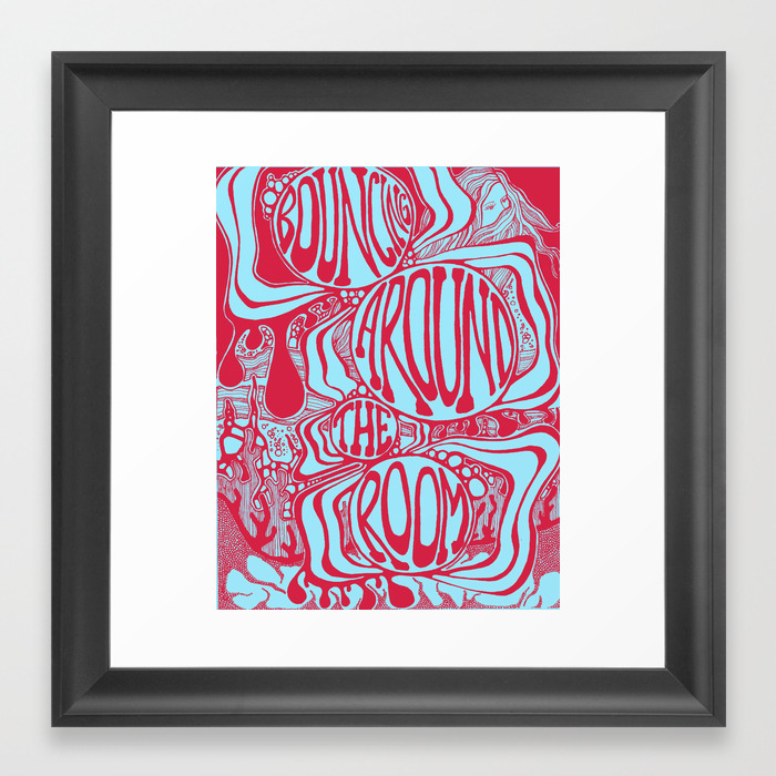 Bouncing Around The Room In Red And Blue Framed Art Print