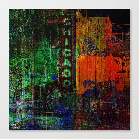 A night in Chicago Canvas Print