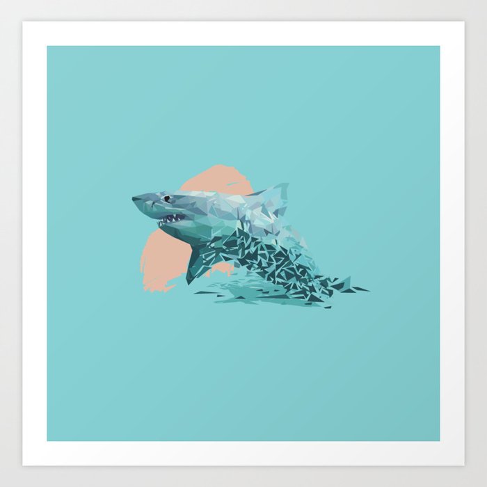 Shark Low Poly Art Print Art Print