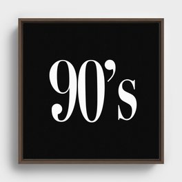 90’s typography  Framed Canvas