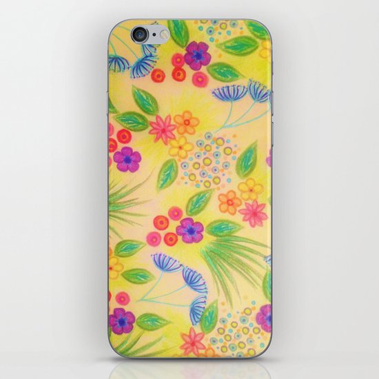 WILDFLOWER FANCY 1 - Cheerful Yellow Lovely Floral Garden Pattern Girly Feminine Trendy Flowers iPhone & iPod Skin