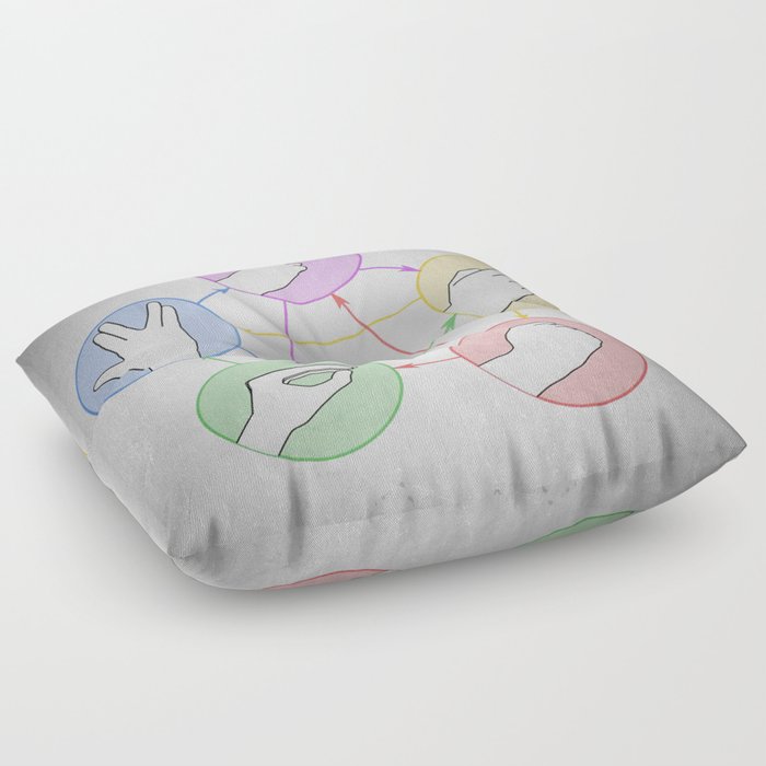 Rock Paper Scissors Lizard Spock From The Bang Theory Floor Rock Paper Scissors Lizard Spock From The Bang Theory Floor Pillow