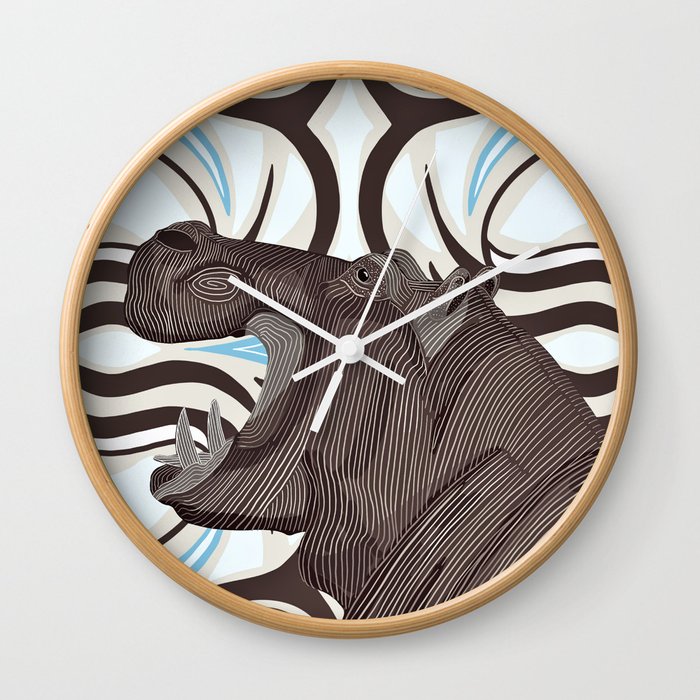 Hippo From Africa Wall Clock