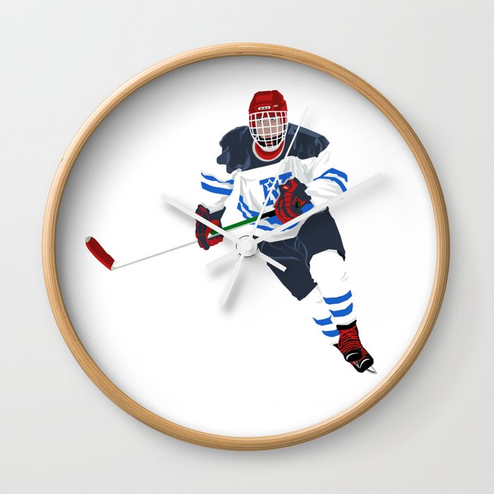 Ice Hockey Player Wall Clock