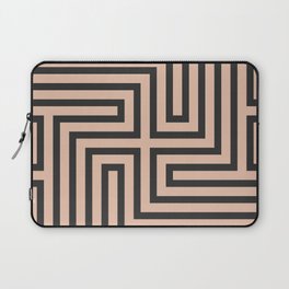 Geometric Mid Century Modern Maze - Gray & Peach Laptop Sleeve