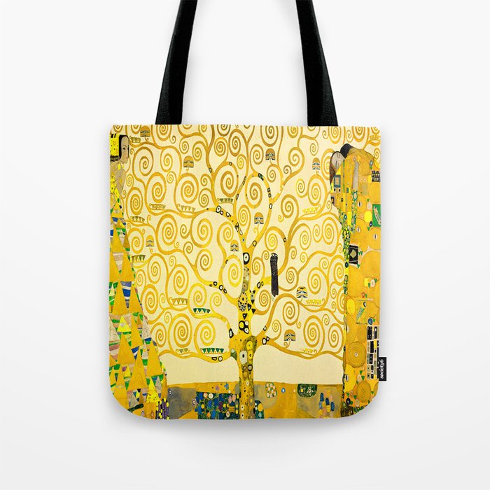 Gustav Klimt (1862-1918) - The Dancer (Expectation) -The Tree of Life - The Lovers (Fulfillment) - Date: 1905-1911 - Art Nouveau, Symbolism - Symbolic painting - Digitally Enhanced Version - Tote Bag