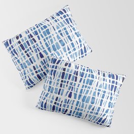Shibori Braid Vivid Indigo Blue and White Pillow Sham