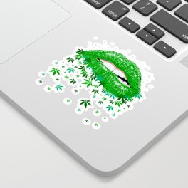 Sexy Lips Cannabis Marijuana Weed Pot Leaf Lover Sticker