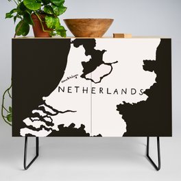 Netherlands Map Outline Credenza