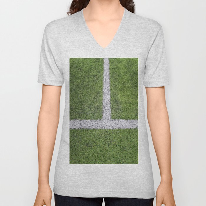 Sideline football field, Sideline chalk mark artificial grass soccer field V Neck T Shirt