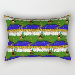 Oliver The Otter at River Wolf Lake in Autumn Rectangular Pillow