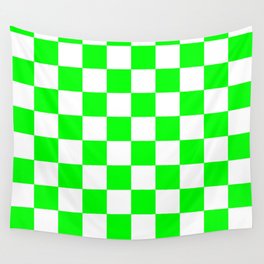 CHECKERBOARD (LIME & WHITE) Wall Tapestry