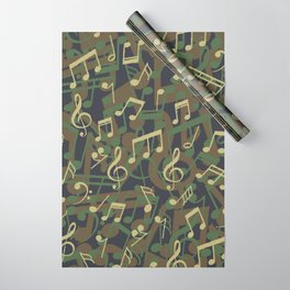 Music Note Camo WOODLAND Wrapping Paper