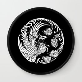 Traditional White and Black Chinese Phoenix Circle Wall Clock | Chinesephoenix, Dragon, Graphicdesign, Phoenixcircle, Traditionalphoenix, Bird, Traditionalchinesephoenix, Circularphoenix, Chinesedragon, Circularchinesephoenix 