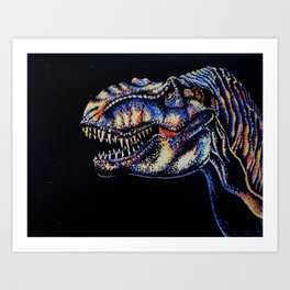 Colorful T-Rex Dinosaur Painting Art Print