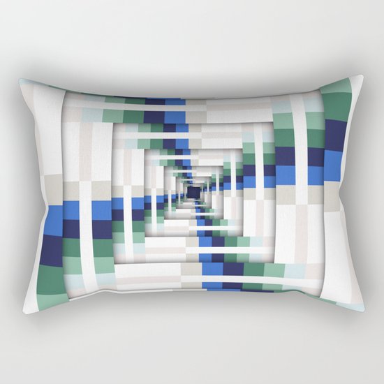 Layers of Colorful Stripes Rectangular Pillow