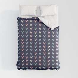 Pink and blue repeat heart pattern Comforter