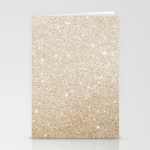 Gold Glitter Sparkle Shimmer Girly Glam Luxe Stationery Cards