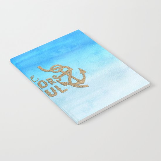 Hope anchors the soul - Typography maritime Notebook