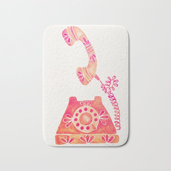 Vintage Rotary Phone – Peach Palette Bath Mat