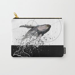 Whale Carry-All Pouch | Animal, Digital, Black, Sea, Ocean, Whalejump, Geometry, Jump, Design, Whale 