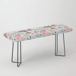 Mint and pink mushrooms Bench