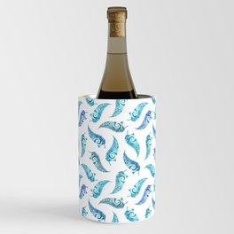 Blue Koru Fern Pattern  Wine Chiller