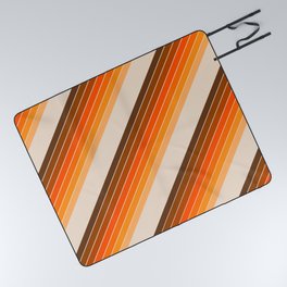 Tan Candy Stripe Picnic Blanket