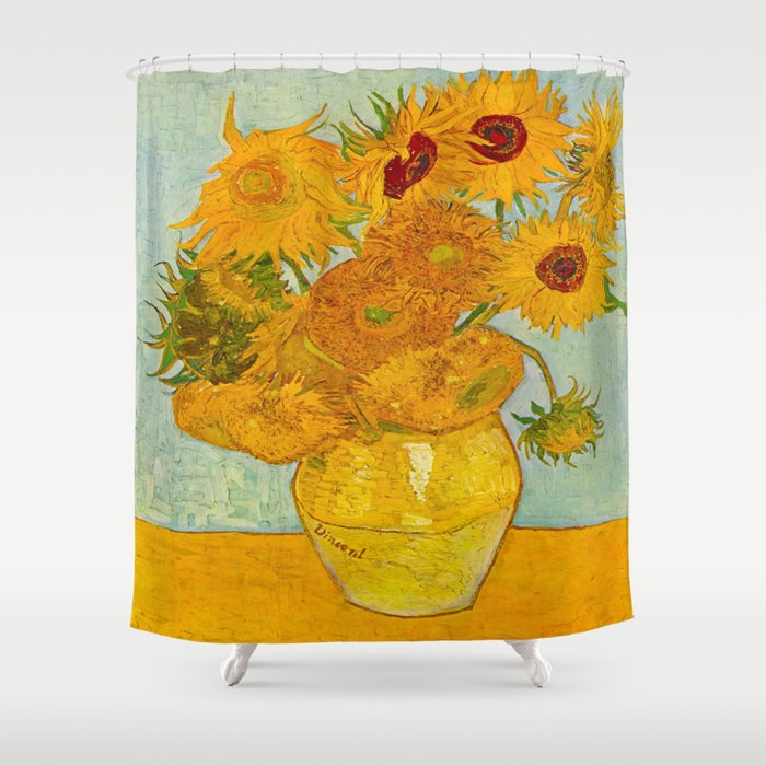 Vincent Van Gogh Shower Curtain, Van Gogh Sunflower Shower Curtain