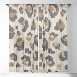 Leopard Print – Neutral Gold Light Palette Sheer Curtain
