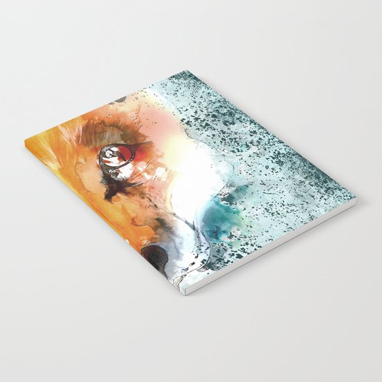 Wild wild Fox - Animal in the forest- watercolor illustration Notebook