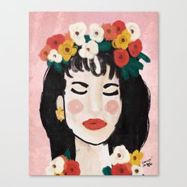 Como La Flor Selena Pop Art Print Canvas Print