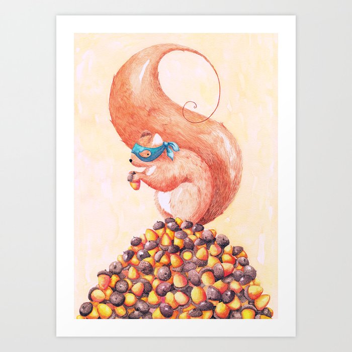The Bandit Squirrel Art Print