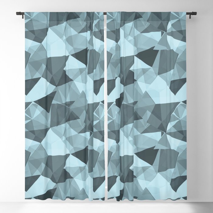 Abstract Geometrical Triangle Patterns 4 Va Healing Aire Blue Angelic Blue Soothing Blue Blackout Curtain By Pipafineart