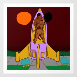 2022 Space Shapes Afro Lift by Marcellous Lovelace Art Print