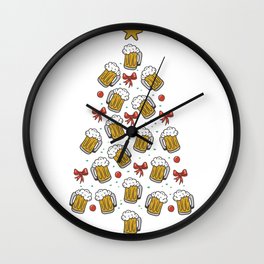 Christmas beer tree Wall Clock